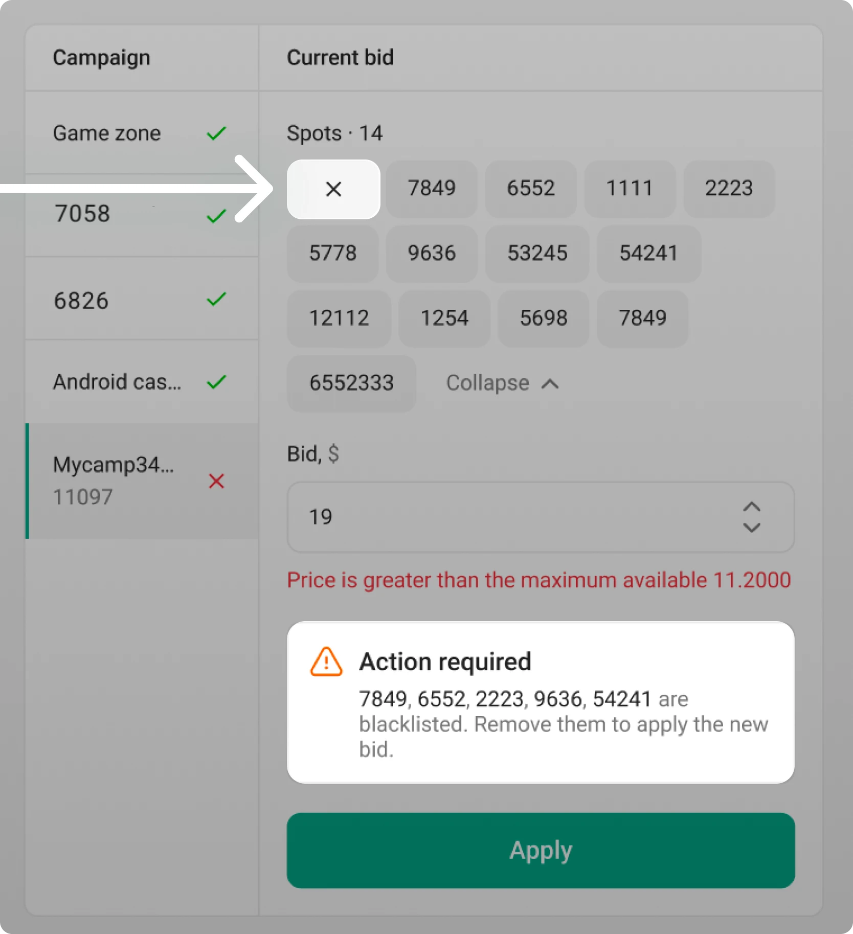 Possible errors