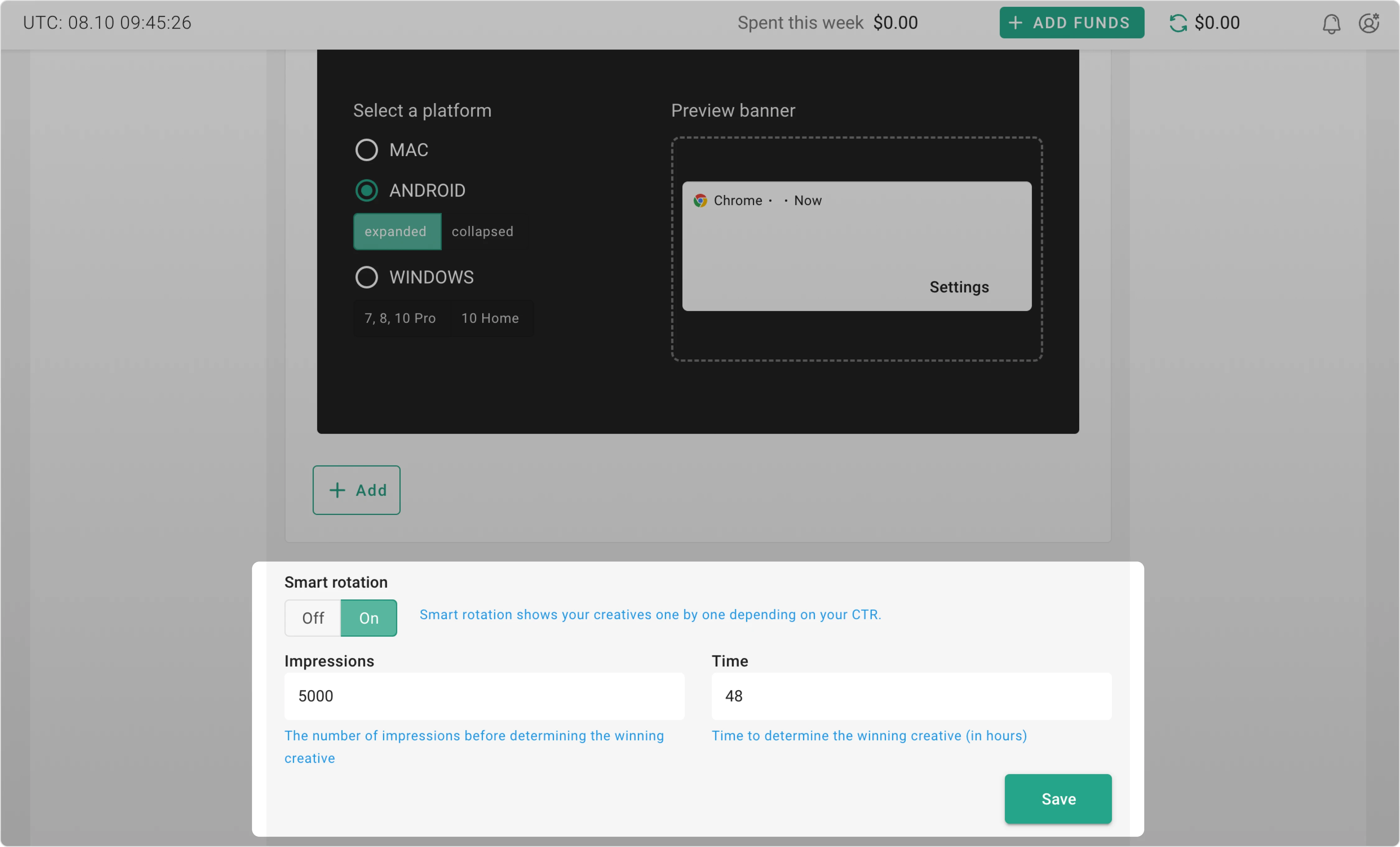 Smart rotation setting