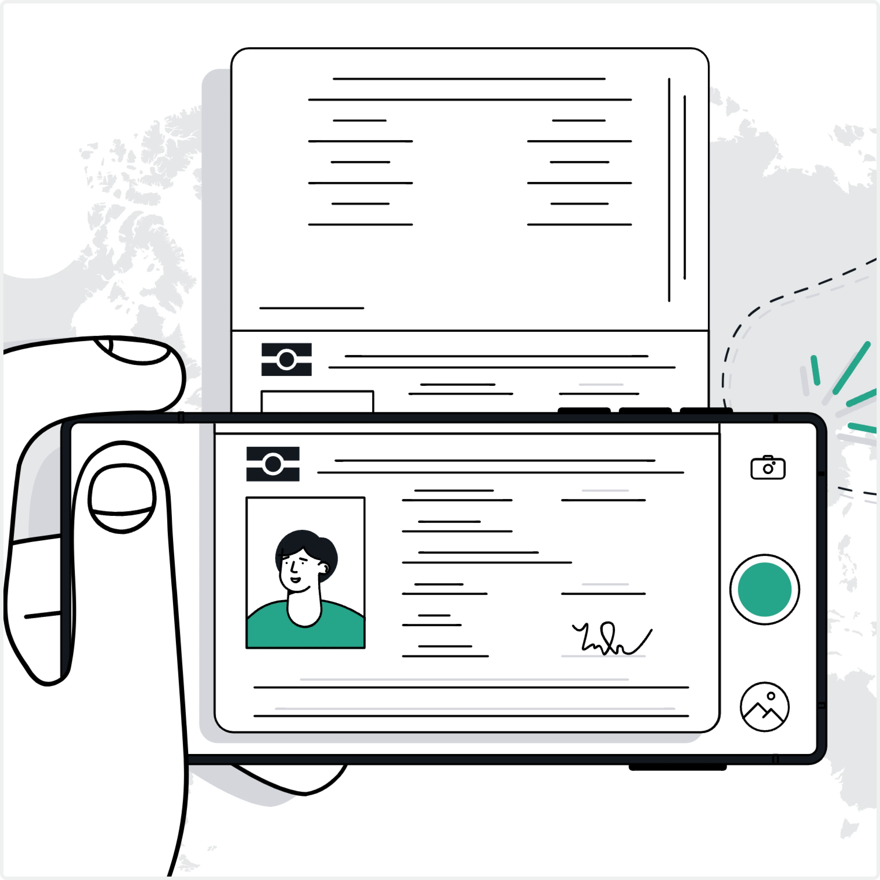 taking a photo of the ID 