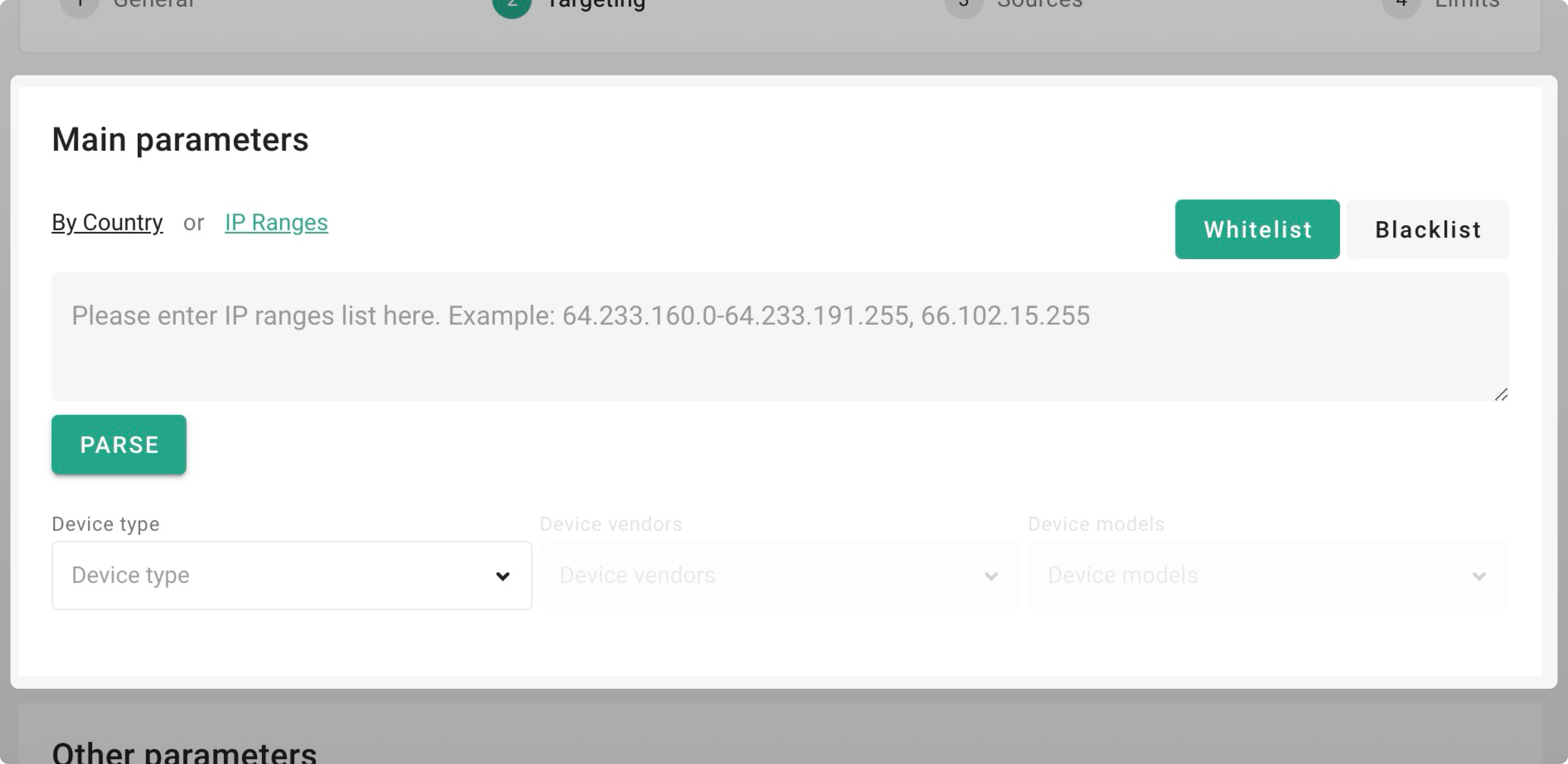 IP Rangers in Creating campaign
