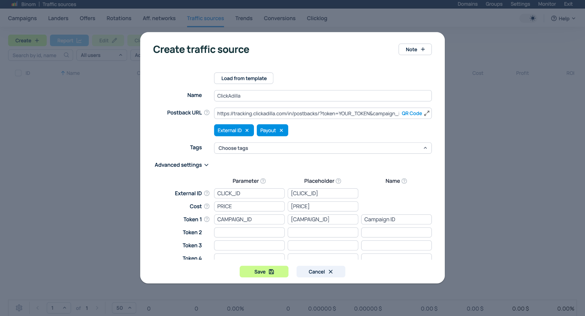 Step 2. Add ClickAdilla to Binom